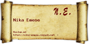 Nika Emese névjegykártya